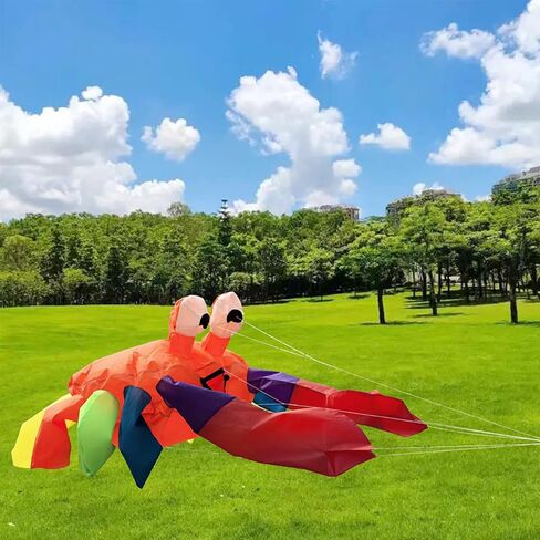 Flyrange على شاطئ البحر، العشب، في الهواء الطلق، الشاطئ، ديكورات سرطان البحر الراقص الكبيرة، شعار الرياح على شكل سرطان البحر النطاط الملون، القفز مع الريح، طائرة ورقية ثلاثية الأبعاد على شكل سرطان البحر in Kuwait