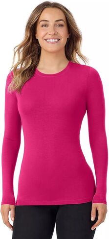 Cuddl Duds Women's Softwear with Stretch Long Sleeve Crew Neck Top (Purple,Small) in Saudi Arabia