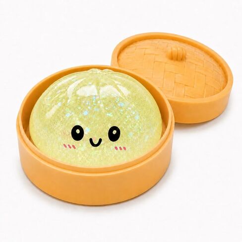 Fruit-Scented Dumpling Squishies Toys with Food Steamer,Blue-Purple Tie Dye Squeeze Dough Fidget Sensory Stress Balls,Stretchy Hand Desk Toys for Stress Relief Squishies Dumpling Gifts in Kuwait
