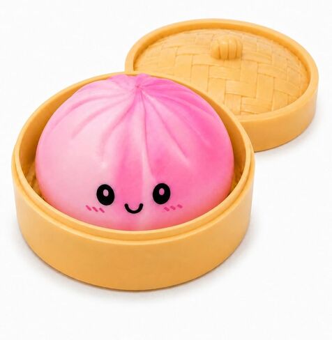 Fruit-Scented Dumpling Squishies Toys with Food Steamer,Blue-Purple Tie Dye Squeeze Dough Fidget Sensory Stress Balls,Stretchy Hand Desk Toys for Stress Relief Squishies Dumpling Gifts in Kuwait