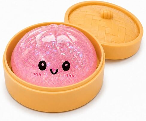 Fruit-Scented Dumpling Squishies Toys with Food Steamer,Blue-Purple Tie Dye Squeeze Dough Fidget Sensory Stress Balls,Stretchy Hand Desk Toys for Stress Relief Squishies Dumpling Gifts in Kuwait