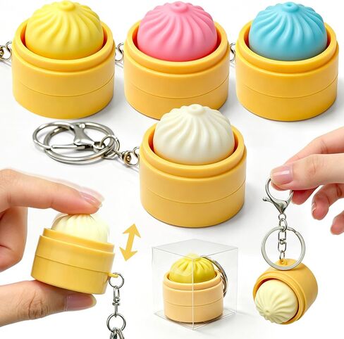 4 Pack Dumpling Keyboard Fidget Toy–Crisp Sound, Stress Relief Cute Dumpling Fidget Clicker Keychain,Anxiety Toys for Adults at Work, Travel, Home–Anxiety Relief & Focus Boost in Saudi Arabia
