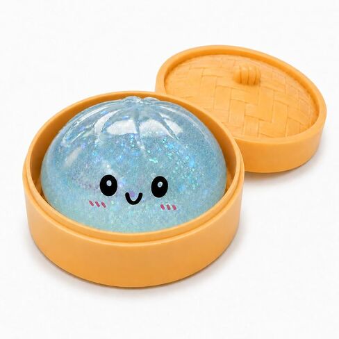 Fruit-Scented Dumpling Squishies Toys with Food Steamer,Blue-Purple Tie Dye Squeeze Dough Fidget Sensory Stress Balls,Stretchy Hand Desk Toys for Stress Relief Squishies Dumpling Gifts in Kuwait