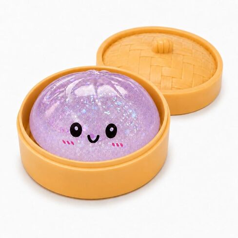 Fruit-Scented Dumpling Squishies Toys with Food Steamer,Blue-Purple Tie Dye Squeeze Dough Fidget Sensory Stress Balls,Stretchy Hand Desk Toys for Stress Relief Squishies Dumpling Gifts in Kuwait