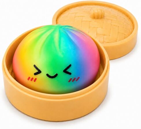 Fruit-Scented Dumpling Squishies Toys with Food Steamer,Blue-Purple Tie Dye Squeeze Dough Fidget Sensory Stress Balls,Stretchy Hand Desk Toys for Stress Relief Squishies Dumpling Gifts in Kuwait