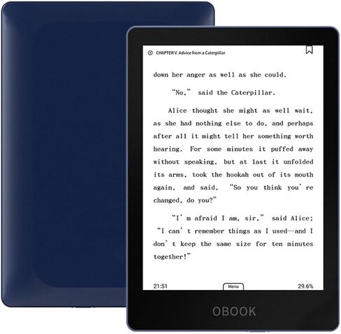 قارئ إلكتروني OBOOK6 (64 جيجا)، شاشة خالية من الوهج مقاس 6 بوصات بدقة 300 نقطة في البوصة، نظام Android، ضبط الضوء الأمامي، عمر بطارية طويل، خيار الوضع الداكن، كتب صوتية in Saudi Arabia