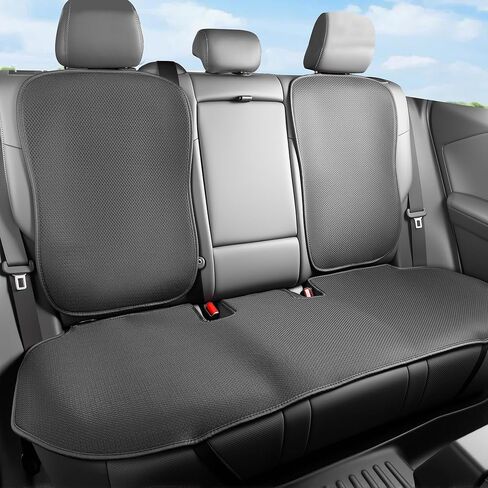 أغطية المقاعد الخلفية TOPABYTE لسيارة Toyota RAV4 2019-2026 LE، XLE، XLE Premium، وسادة مقعد السيارة السفلية القابلة للتنفس المحدودة لأربعة مواسم ملحقات وسادة حماية عالمية (3 قطع / حرير ثلجي أسود) in Kuwait