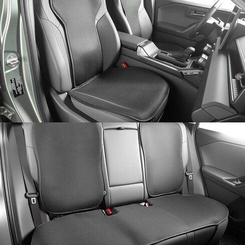 أغطية المقاعد الخلفية TOPABYTE لسيارة Toyota RAV4 2019-2026 LE، XLE، XLE Premium، وسادة مقعد السيارة السفلية القابلة للتنفس المحدودة لأربعة مواسم ملحقات وسادة حماية عالمية (3 قطع / حرير ثلجي أسود) in Kuwait