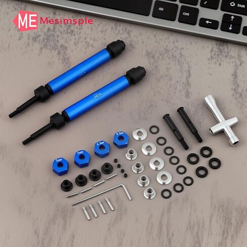 2Pcs Enhanced Version Rear CVD Drive Shaft & Wheel Hex for 1/10 Slash Rustler Stampede VXL 2WD Driveshaft Axles Series Upgrades Part Blue in Kuwait