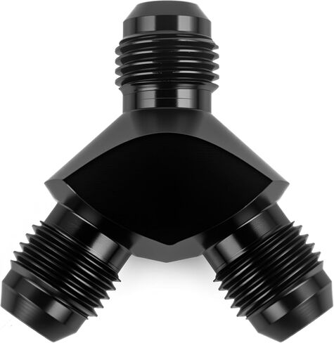Y Block Flare Fitting AN6 Male to AN6 Male Hose Line Splitter 3-Way Adaptor Aluminum Black in Kuwait