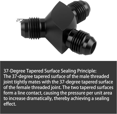 Y Block Flare Fitting AN6 Male to AN6 Male Hose Line Splitter 3-Way Adaptor Aluminum Black in Kuwait