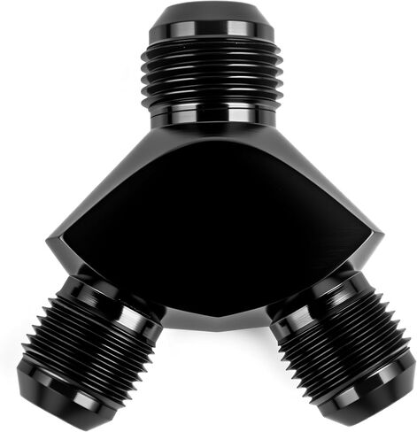 Y Block Flare Fitting AN6 Male to AN6 Male Hose Line Splitter 3-Way Adaptor Aluminum Black in Saudi Arabia