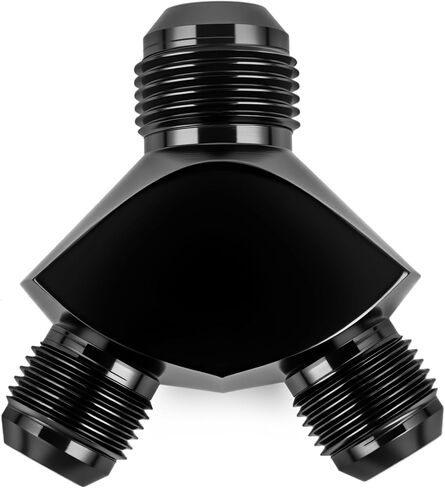 Y Block Flare Fitting AN6 Male to AN6 Male Hose Line Splitter 3-Way Adaptor Aluminum Black in Kuwait