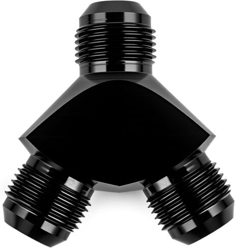 Y Block Flare Fitting AN6 Male to AN6 Male Hose Line Splitter 3-Way Adaptor Aluminum Black in Kuwait
