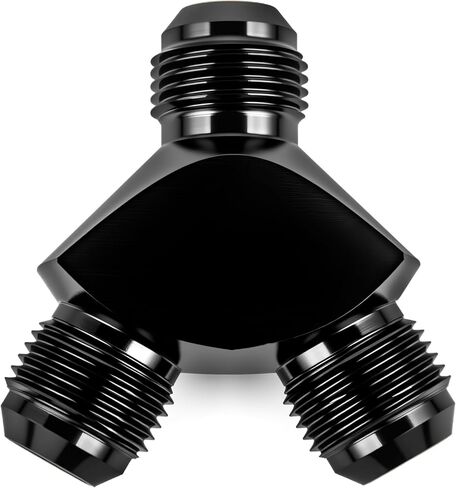 Y Block Flare Fitting AN6 Male to AN6 Male Hose Line Splitter 3-Way Adaptor Aluminum Black in Kuwait