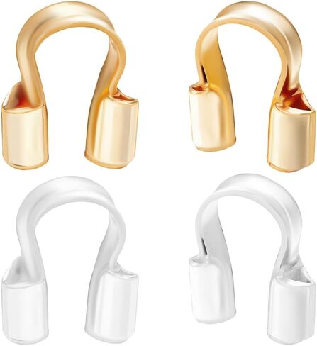 Beebeecraft 100Pcs 2 Colors Wire Guardian 14k Gold & 925 Sterling Silver Plated U-Shaped Wire Guard Loops Thread Protector for Beading Jewelry Making DIY Crafts in Kuwait