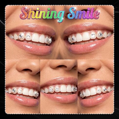 480 Pcs Tooth Gem Kit Silver, Teeth Gems Kit, DIY Teeth Crystals Jewelry, Artificial Crystal Tooth Reflective Ornaments in Saudi Arabia