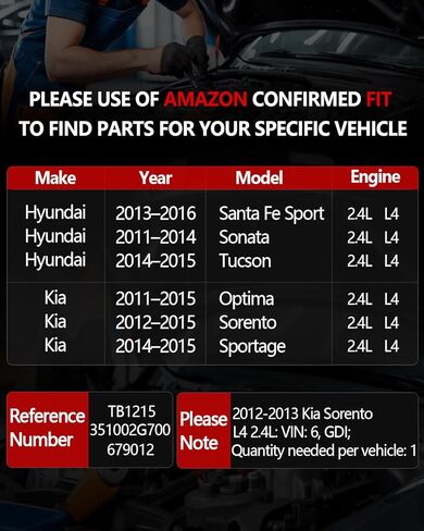 هيكل الخانق الإلكتروني OKLPF متوافق مع 2013-2016 Hyundai Santa Fe Sport Sonata Tucson L4 2.4L، 2011-2015 Kia Optima Sorento Sportage L4 2.4L، استبدل مجموعة جسم الخانق TB1215 in Kuwait