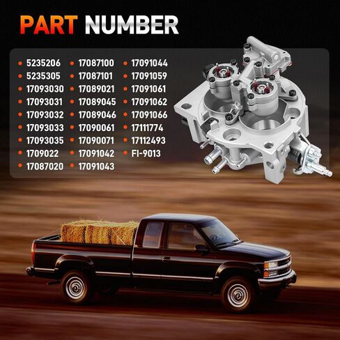 17093030 Throttle Body Assembly with Fuel Injectors Compatible with Chevy GMC 5.7L V8 1993 1994 1995, Suburban Blazer Tahoe Yukon C1500 C2500 K1500 K2500, Replace# 5235206 17093033 FI-9013 in Kuwait