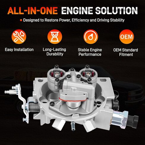 17093030 Throttle Body Assembly with Fuel Injectors Compatible with Chevy GMC 5.7L V8 1993 1994 1995, Suburban Blazer Tahoe Yukon C1500 C2500 K1500 K2500, Replace# 5235206 17093033 FI-9013 in Kuwait