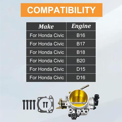 309-05-1050 70mm Throttle Body W/Pre-Calibrated TPS Compatible with Honda B D H F-Series Engines 70mm Performance Cable Throttle Body Replaces# 309-05-1050 Silver in Saudi Arabia