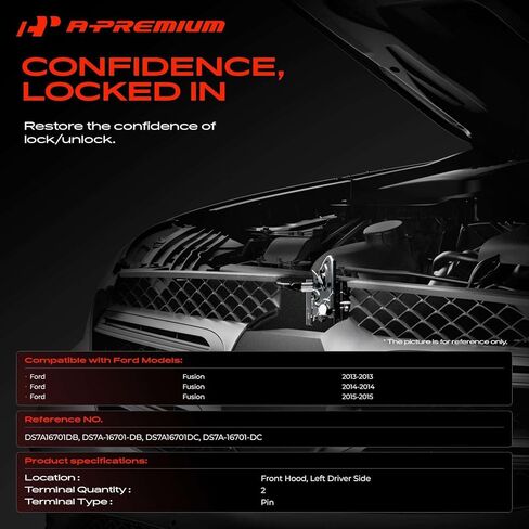 A-Premium Hood Latch Lock Compatible with Ford Fusion 2013-2015, Front Hood Lock Engine Bonnet Latch Assembly in Kuwait
