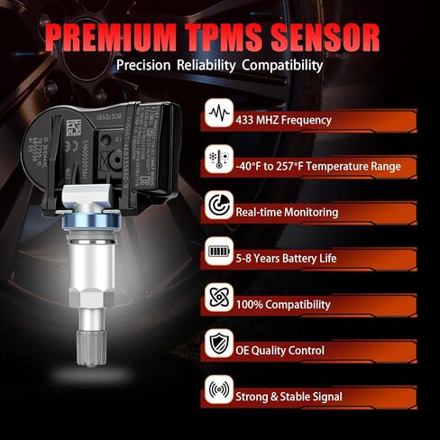Auto-Relearn Pre-Programmed TPMS Sensor for BMW 2014-2018 X5/X6 xDrive,330i,340i,328i,335i | 2014-2020 430i/440i/428i/435i/Gran Coupe | X1/X5/X6,2/3/4 Series,MINI Cooper-433MHz-OE#36106856209(4PCS) in Saudi Arabia
