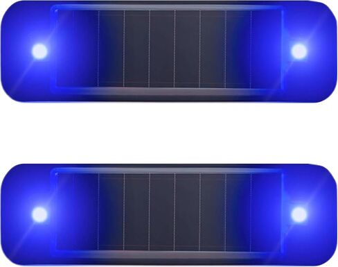 keeda 2 Pack Car Solar Power Simulated Dummy Alarm Light, Anti-Theft Flashing Warning Safety Lamp Security Strobe Light for Bike Motorcycles SUV Truck Vehicle (Red/Blue) in Saudi Arabia