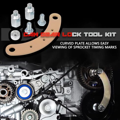 Intake/Exhaust Cam Sprocket Wrench Tool & Crank Pulley Wrench Holder Tool with Screws & Engine Cam Gear Lock/Camlock Tool Kit for Subaru STD in Kuwait