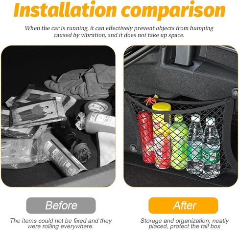 Osilly 2PCS Car Small Cargo Net Pocket, Stretchable Elastic Vehicle Storage Mesh Net with Mounting Screws & Hooks, Auto Cargo Netting Storage Pouch, Universal for SUV RV Pickup (9.84'' x 23.62'') in Kuwait