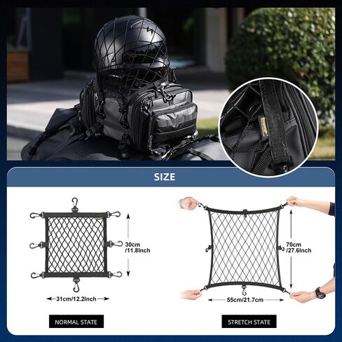 Rhinowalk Motorcycle Luggage Net Cargo Net Helmet Luggage Net with Adjustable Plastic Hooks for Motorcycles and Bicycles in Kuwait