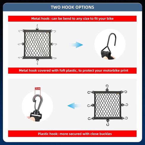 Rhinowalk Motorcycle Luggage Net Cargo Net Helmet Luggage Net with Adjustable Plastic Hooks for Motorcycles and Bicycles in Kuwait