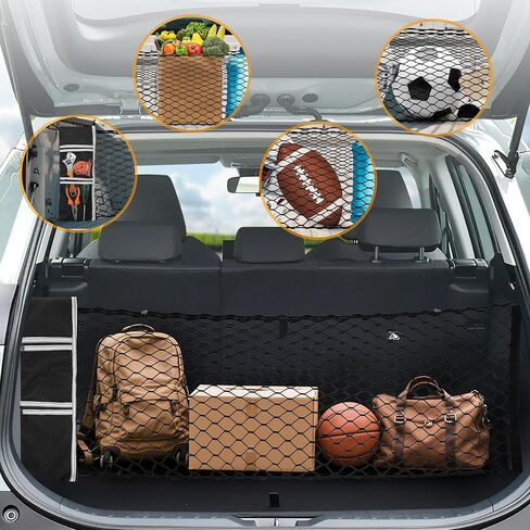 شبكة شحن لسيارة Chevy/Chevrolet Suburban Tahoe GMC Yukon Z71 Premier RST LT LS 2000-2025 2026 ملحقات SUV صندوق السيارة الشبكي منظم تخزين شبكة مقسم السيارات in Kuwait