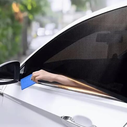 4 Pcs Full Set Car Window Screens for SUV, Front & Rear Window Sun Shade Mesh Covers, UV Protection & Anti-Mosquito Car Side Window Net, Breathable Ventilated Design in Kuwait
