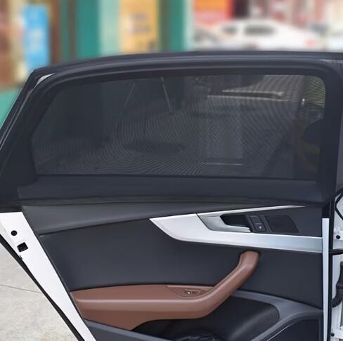 4 Pcs Full Set Car Window Screens for SUV, Front & Rear Window Sun Shade Mesh Covers, UV Protection & Anti-Mosquito Car Side Window Net, Breathable Ventilated Design in Kuwait