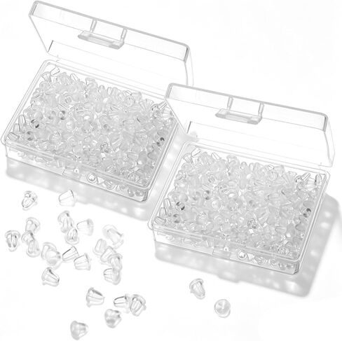 1000 Pcs Silicone Earring Backs, Soft Earring Backs 4mm Small Earrings Backing Clear Ear Safety Back Pads Clutch Stopper Replacement for Fish Hook Earrings Studs Hoops in Saudi Arabia