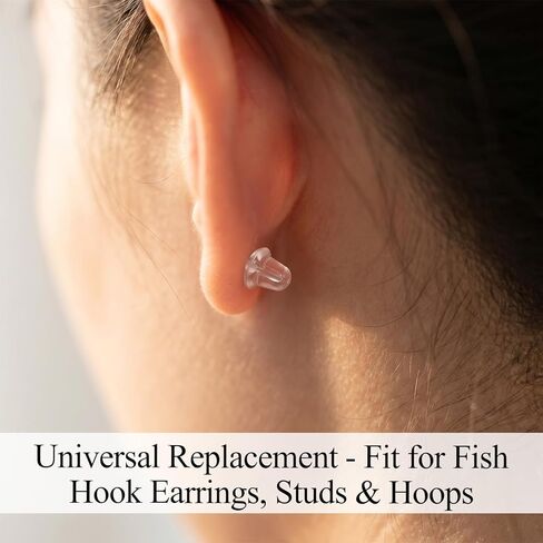 1000 Pcs Silicone Earring Backs, Soft Earring Backs 4mm Small Earrings Backing Clear Ear Safety Back Pads Clutch Stopper Replacement for Fish Hook Earrings Studs Hoops in Saudi Arabia