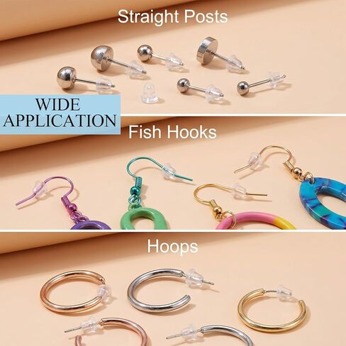 1000 Pcs Silicone Earring Backs, Soft Earring Backs 4mm Small Earrings Backing Clear Ear Safety Back Pads Clutch Stopper Replacement for Fish Hook Earrings Studs Hoops in Saudi Arabia