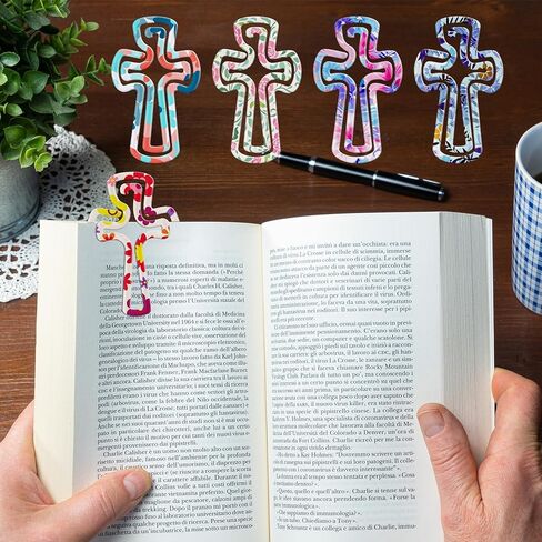 Affrolling 12 قطعة مشبك ورق أكريليك متقاطع من لوازم دراسة الكتاب المقدس 2 × 3.19 في فراغات التسامي المسيحية الجامبو مشبك ورق أكريليك لنقل الحرارة DIY إشارة مرجعية منزلية هدية لوازم حرفية in Kuwait