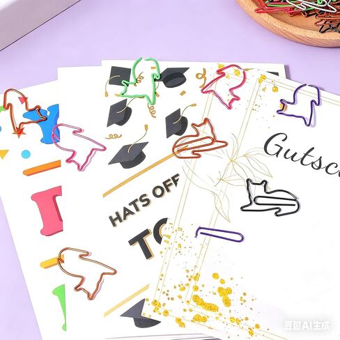 100 Pcs Cat Paper Clips Cute Animal Paper Clips Fun Shaped Paperclips Multicolor Bookmarks Small Office School Supplies Teachers Students Women Cat Lover Coworkers Desk Accessories in Kuwait