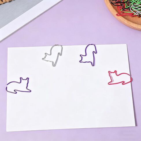 100 Pcs Cat Paper Clips Cute Animal Paper Clips Fun Shaped Paperclips Multicolor Bookmarks Small Office School Supplies Teachers Students Women Cat Lover Coworkers Desk Accessories in Kuwait