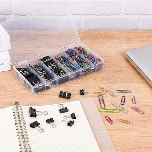 405 Pack Colorful Paper Clips and Black Binder Clips Assorted Sizes,Cute Colored PaperClips and Binder Clip for Office Supplies Home, School in Saudi Arabia