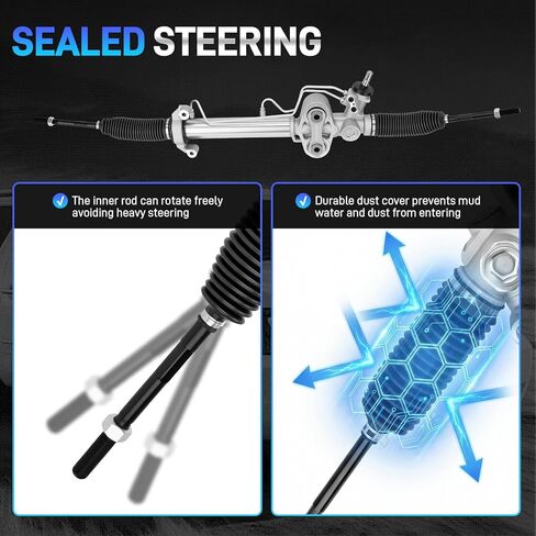 Rack and Pinion Steering Assembly Compatible with 2007-2014 Cadillac Escalade ESV EXT, Chevrolet Silverado Suburban 1500 Tahoe Avalanche, GMC Sierra Yukon XL 1500, 2 Outer Tie Rods, Replace #22-1036 in Saudi Arabia