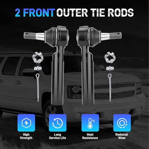 Rack and Pinion Steering Assembly Compatible with 2007-2014 Cadillac Escalade ESV EXT, Chevrolet Silverado Suburban 1500 Tahoe Avalanche, GMC Sierra Yukon XL 1500, 2 Outer Tie Rods, Replace #22-1036 in Saudi Arabia