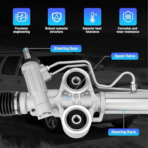 Rack and Pinion Steering Assembly Compatible with 2007-2014 Cadillac Escalade ESV EXT, Chevrolet Silverado Suburban 1500 Tahoe Avalanche, GMC Sierra Yukon XL 1500, 2 Outer Tie Rods, Replace #22-1036 in Saudi Arabia