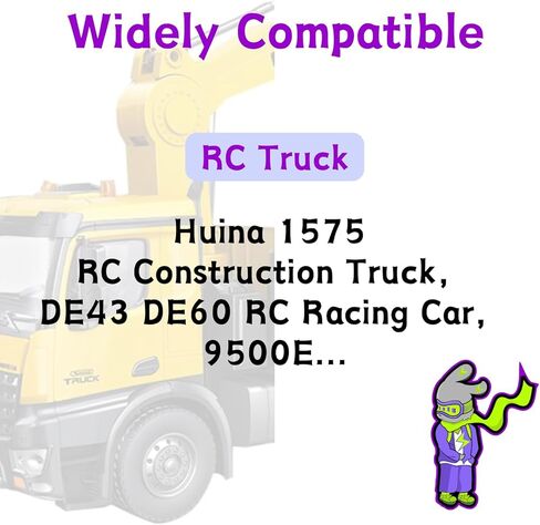2 Batteries Compatible with G03060R Huina 1575 DE43 DE60 Racing Car New Version Amphibious RC Trucks,3400mAh 7.4V Li-ion with Charger and Strap in Saudi Arabia