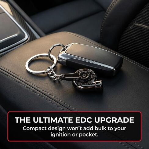 Hitt Brands Turbo Keychain for Car Keys – Realistic Spinning Turbine Keys Ring, Cool Car Key Chain Accessory for Men & Women, Metal Keys Holder, Automotive Gift, Cute Keychains for Cars Enthusiasts in Saudi Arabia