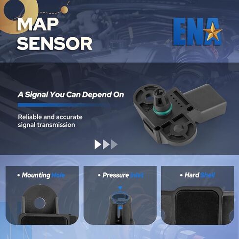 ENA Manifold Absolute Pressure Sensor Compatible with 2006 2007 2008 2009 2010 VW Volkswagen Jetta Beetle Rabbit Bora Replacement for AS425 036906051G in Kuwait