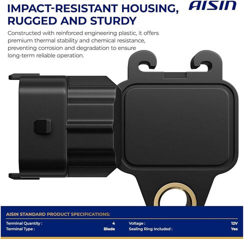 AISIN AFTERMARKET PRSAZ-00171 مستشعر الضغط المطلق المنوع (MAP) - متوافق مع Hyundai Elantra، Sonata، Santa Fe، Accent، Tucson، Kia Soul، Optima، Forte، Sportage، Rio، Sedona in Kuwait