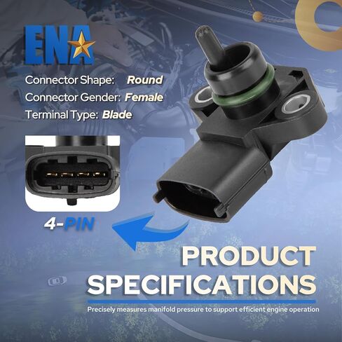 مستشعر الضغط المطلق المنوع ENA متوافق مع 2020 2021 2022 2023 2024 Kia ​​Hyundai Forte Optima Sorento Soul Stinger Seltos Forte Koup Elantra Sonata Santa Fe Sport لاستبدال AS451 in Kuwait